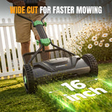WORKPROX 16" Push Reel Lawn Mower with Grass Catcher, 5-Blade Manual Mower, Adjustable Height