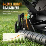 WORKPROX 16" Push Reel Lawn Mower with Grass Catcher, 5-Blade Manual Mower, Adjustable Height