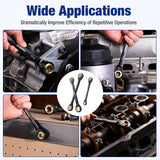 WORKPRO 3-Piece 4-in-1 Reversible Ratcheting Wrench Set, 12 Sizes in 3 Wrenches (8MM to 19MM), Metric, Anti-Slip, Double Box End, 72-Tooth, CR-V, 6-Point, with Storage Bag - for Repair & Maintenance