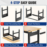 WORKPRO 48"x24" Adjustable Garage Workbench, 2000 LBS, Pegboard