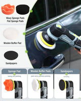 WORKPRO Cordless Mini Buffer Polisher, 12V Buffer Polisher for Car Detailing, 5 Variable Speed Up to 3000RPM, Compact Cordless Polisher Kit for Waxing, DIY Projects, Furniture Polishing