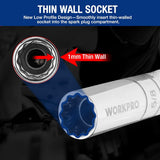 WORKPRO 7 PCS Magnetic Swivel Spark Plug Socket Set