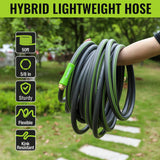 WORKPRO Garden Hose 5/8" x 50FT, Heavy Duty | Flexible & Lightweight, Rotary Handle, 3/4" GHT Brass Fittings, All-Weather Outdoor, for Lawn, Garden, Yard & Car Wash