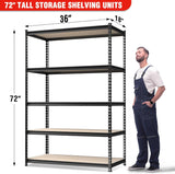 WORKPRO 5-Tier Shelving with Particle Board, 72" Hx36 Wx18 D, 4000LBS Load