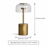 Table Lamp with Cracked Glass Shade