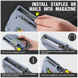 WORKPRO 3.6V 2.0Ah Battery Powered Electric Cordless 2-in-1 Staple and Nail Gun, Grey
