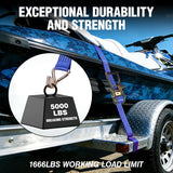 WORKPRO Ratchet Tie Down Straps, 6-Pack | 2" x 15' | 5000 lbs Break Strength Heavy Duty Ratchet Straps, Fits for Moving Appliances Motorcycle ATV Truck (Blue)