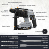 WORKPROX 20V Cordless Rotary Hammer Drill, 7/8" SDS-Plus, 2.0J Hammer Drill for Concrete with 4 Functions, Brushless Motor, 4.0Ah Battery & LED Light, Lightweight SDS Hammer Drill for Home Use