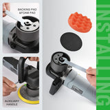 WORKPRO Car Buffer Polisher Kit, 6 Inch 6400RPM Dual Action With 6 Variable Speeds, 7A Orbital for Car Detailing, Waxing, Scratch Removing