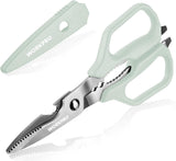 WORKPRO 8-3/4＂ Heavy Duty Titanium-plated Kitchen Scissors with Sheath（Green）
