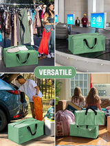WORKPRO 8 Pack Extra Large Moving Bags with Zippers & Carrying Handles Backpack Straps, Heavy-Duty Storage Tote for Space Saving & Storage, Alternative to Moving Box (Green)