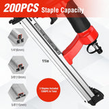 WORKPRO Pneumatic 20 Gauge Staple Gun, Oil-Free T50 Upholstery Stapler with 1260pcs 1/4" to 5/8" Staples, Extended Magazine, 200-count Staple Capacity, for Carpentry, Woodworking and DIY Projects