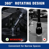 WORKPRO 7PCS 1/2" Drive Driveline Socket Set with Storage Case | 12-Point SAE Swivel Socket, CR-MO Steel Driveline Limited Clearance Socket Set for Automotive and Mechanical Use