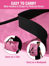 WORKPRO 8 Pack Extra Large Moving Bags with Zippers & Carrying Handles Backpack Straps, Heavy-Duty Storage Tote for Space Saving Moving Storage (Pink)