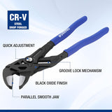 WORKPRO Pliers Wrench Set, 7 & 10-Inch CR-V Construction Wrench Pliers, Adjustable Parallel Smooth Jaw Pliers, Black Finish, Groove Lock Mechanism