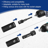 WORKPRO 20-Piece 1/2" Drive Deep Impact Socket Set, 6-Point, Cr-V Steel, 10-27mm, Universal Joint, Adapter and Extension Bar, SAE