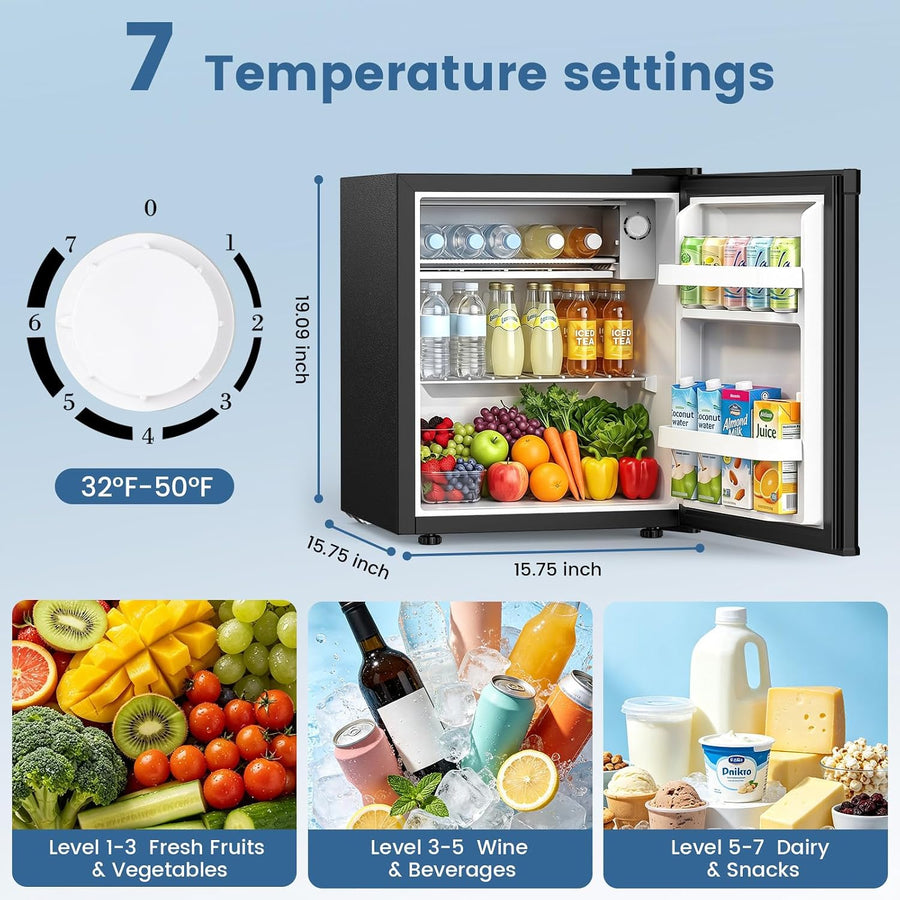 Kismile 1.3 Cu.Ft Mini Fridge, Single Door Compact Refrigerator RE5836