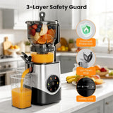 Kismile Cold Press Juicer with 6.1" Extra Large Feed Chute JU27922-STEEL
