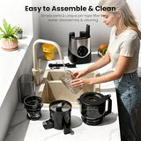 Kismile Cold Press Juicer with 6.1" Extra Large Feed Chute JU27922-STEEL