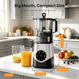 Kismile Cold Press Juicer with 6.1" Extra Large Feed Chute JU27922-STEEL