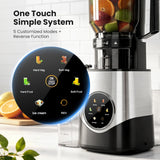 Kismile Cold Press Juicer with 6.1" Extra Large Feed Chute JU27922-STEEL