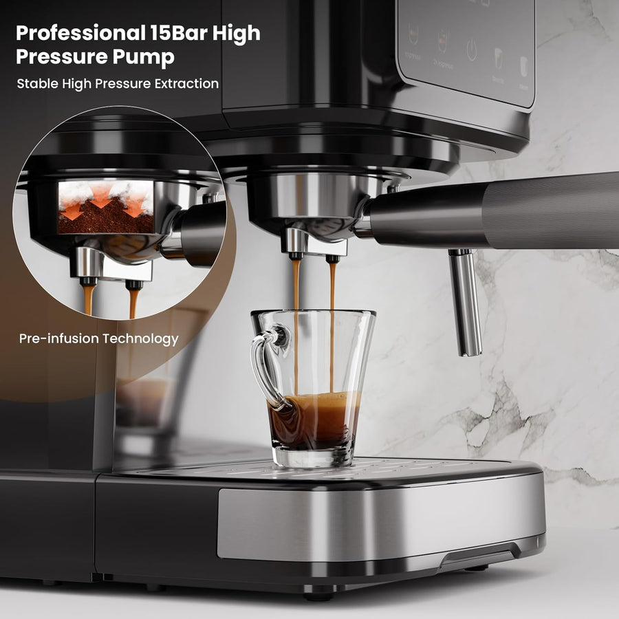 Kismile Espresso Machine with Milk Frother 80501KCM0