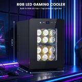 Kismile Gaming Wine Cooler with RGB Lighting, Touch Control & 46–64°F Temperature Range