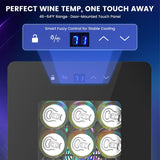 Kismile Gaming Wine Cooler with RGB Lighting, Touch Control & 46–64°F Temperature Range