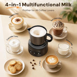 Kismile Milk Frother, 4-in-1 Electric Milk Frother and Steamer MI17012H2