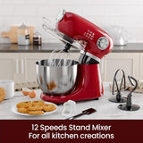 Kismile Stand Mixer, 5.5-Quart Electric Mixer with 12 Speeds CF3715