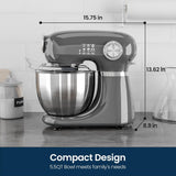 Kismile Stand Mixer, 5.5-Quart Electric Mixer with 12 Speeds CF3715