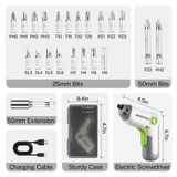 WORKPRO 3.6V White Cordless Screwdriver Set, Cordless & Rechargeable with Driver Bit Set and Sturdy Case，25PCS Drill/Driver Accessories