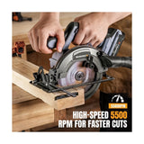 WORKPROX 20V Brushless Cordless Circular Saw 6-1/2", 5500RPM Power Saw for Wood & PVC Cutting